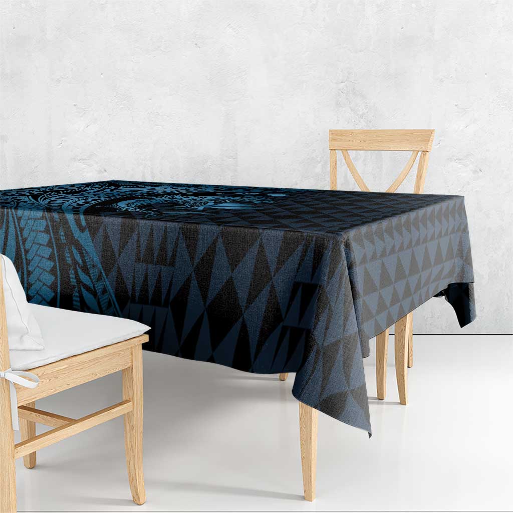 Aloha Hawaii Hammerhead Shark Tablecloth Blue Kakau and Polynesian Tattoo LT03 - Polynesian Pride