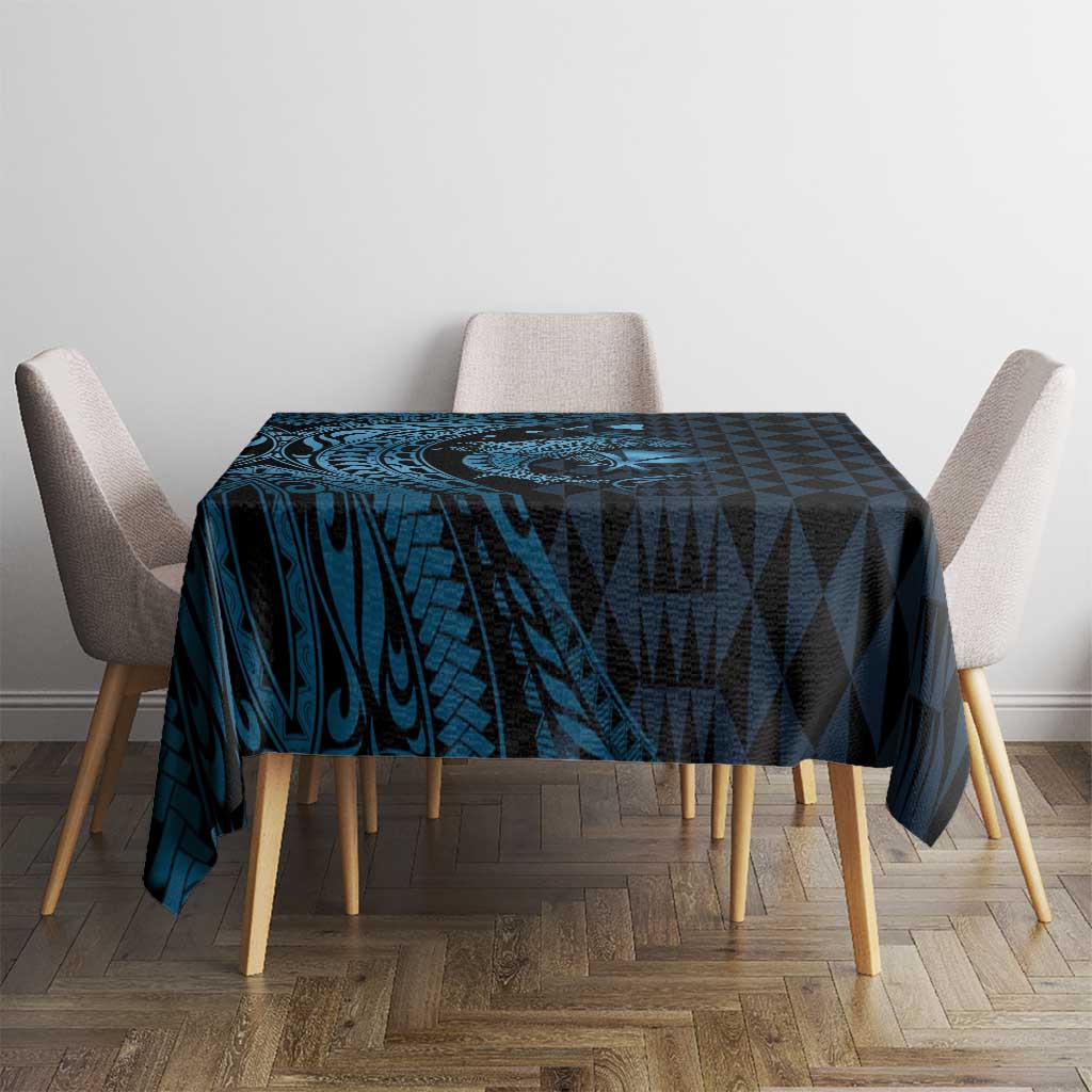 Aloha Hawaii Hammerhead Shark Tablecloth Blue Kakau and Polynesian Tattoo LT03 - Polynesian Pride
