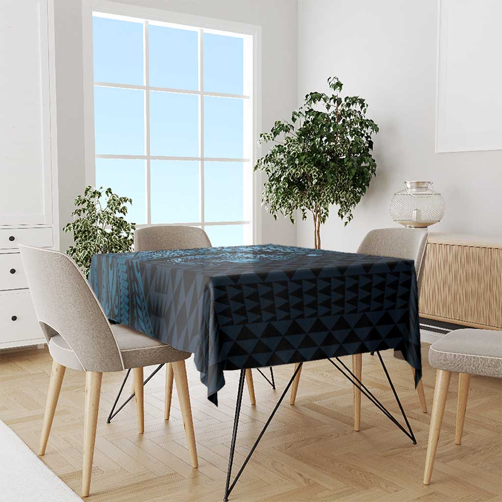 Aloha Hawaii Hammerhead Shark Tablecloth Blue Kakau and Polynesian Tattoo LT03 - Polynesian Pride