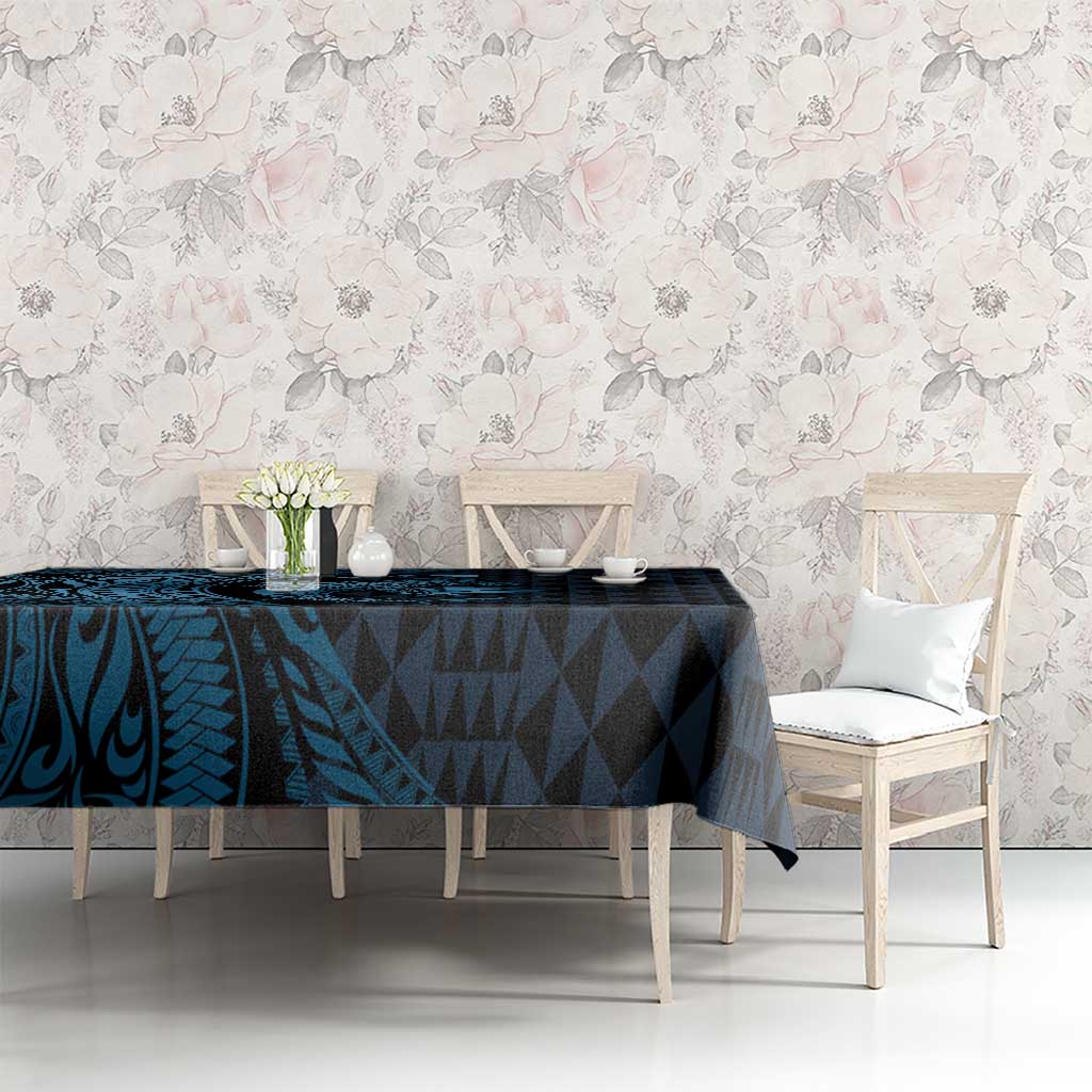 Aloha Hawaii Hammerhead Shark Tablecloth Blue Kakau and Polynesian Tattoo LT03 - Polynesian Pride