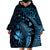 Aloha Hawaii Hammerhead Shark Wearable Blanket Hoodie Blue Kakau and Polynesian Tattoo LT03