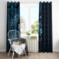 Aloha Hawaii Hammerhead Shark Window Curtain Blue Kakau and Polynesian Tattoo LT03 - Polynesian Pride