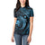 Aloha Hawaii Hammerhead Shark Women Polo Shirt Blue Kakau and Polynesian Tattoo LT03