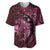 Aloha Hawaii Hammerhead Shark Baseball Jersey Pink Kakau and Polynesian Tattoo LT03