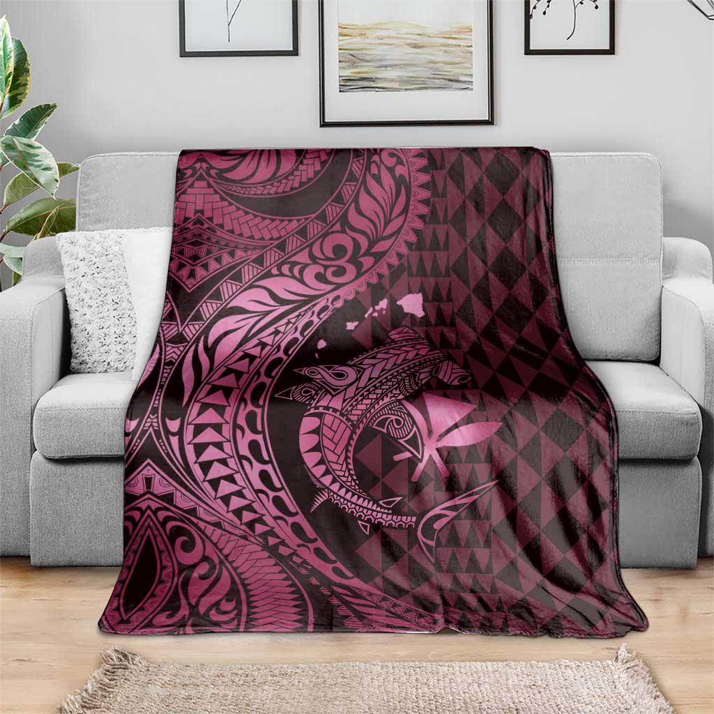 Aloha Hawaii Hammerhead Shark Blanket Pink Kakau and Polynesian Tattoo LT03 - Polynesian Pride