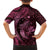 Aloha Hawaii Hammerhead Shark Family Matching Off Shoulder Short Dress and Hawaiian Shirt Pink Kakau and Polynesian Tattoo LT03