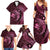 Aloha Hawaii Hammerhead Shark Family Matching Summer Maxi Dress and Hawaiian Shirt Pink Kakau and Polynesian Tattoo LT03