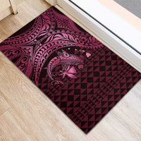 Aloha Hawaii Hammerhead Shark Rubber Doormat Pink Kakau and Polynesian Tattoo LT03 - Polynesian Pride