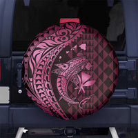 Aloha Hawaii Hammerhead Shark Spare Tire Cover Pink Kakau and Polynesian Tattoo LT03 - Polynesian Pride