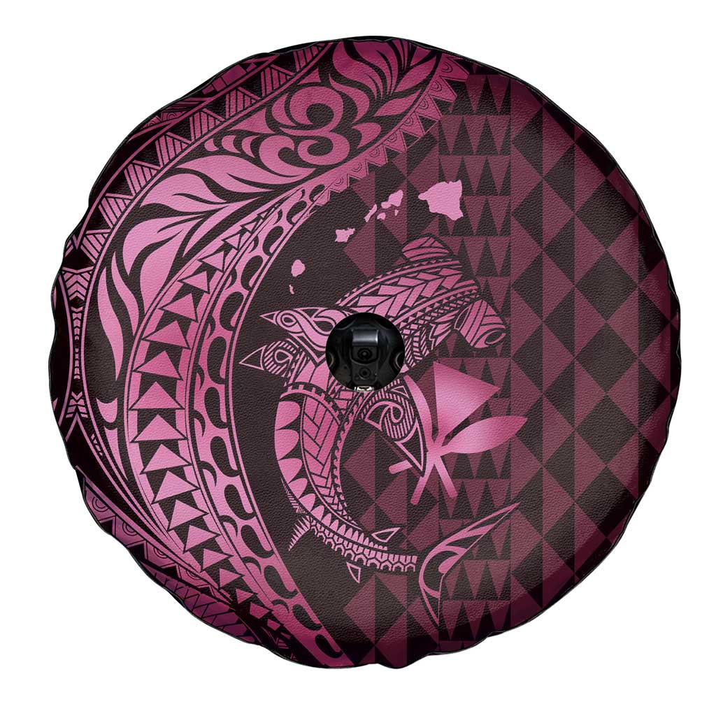 Aloha Hawaii Hammerhead Shark Spare Tire Cover Pink Kakau and Polynesian Tattoo LT03 - Polynesian Pride