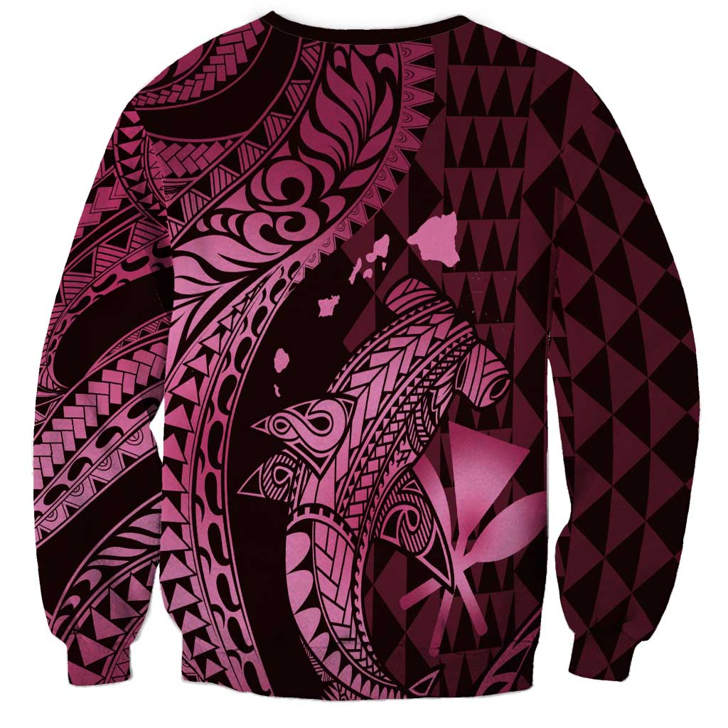 Aloha Hawaii Hammerhead Shark Sweatshirt Pink Kakau and Polynesian Tattoo LT03 - Polynesian Pride