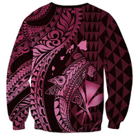 Aloha Hawaii Hammerhead Shark Sweatshirt Pink Kakau and Polynesian Tattoo LT03 - Polynesian Pride
