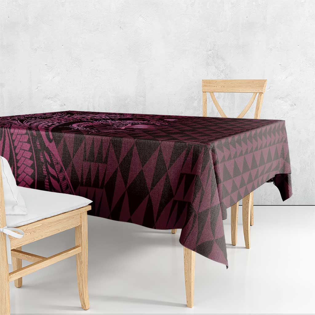 Aloha Hawaii Hammerhead Shark Tablecloth Pink Kakau and Polynesian Tattoo LT03 - Polynesian Pride