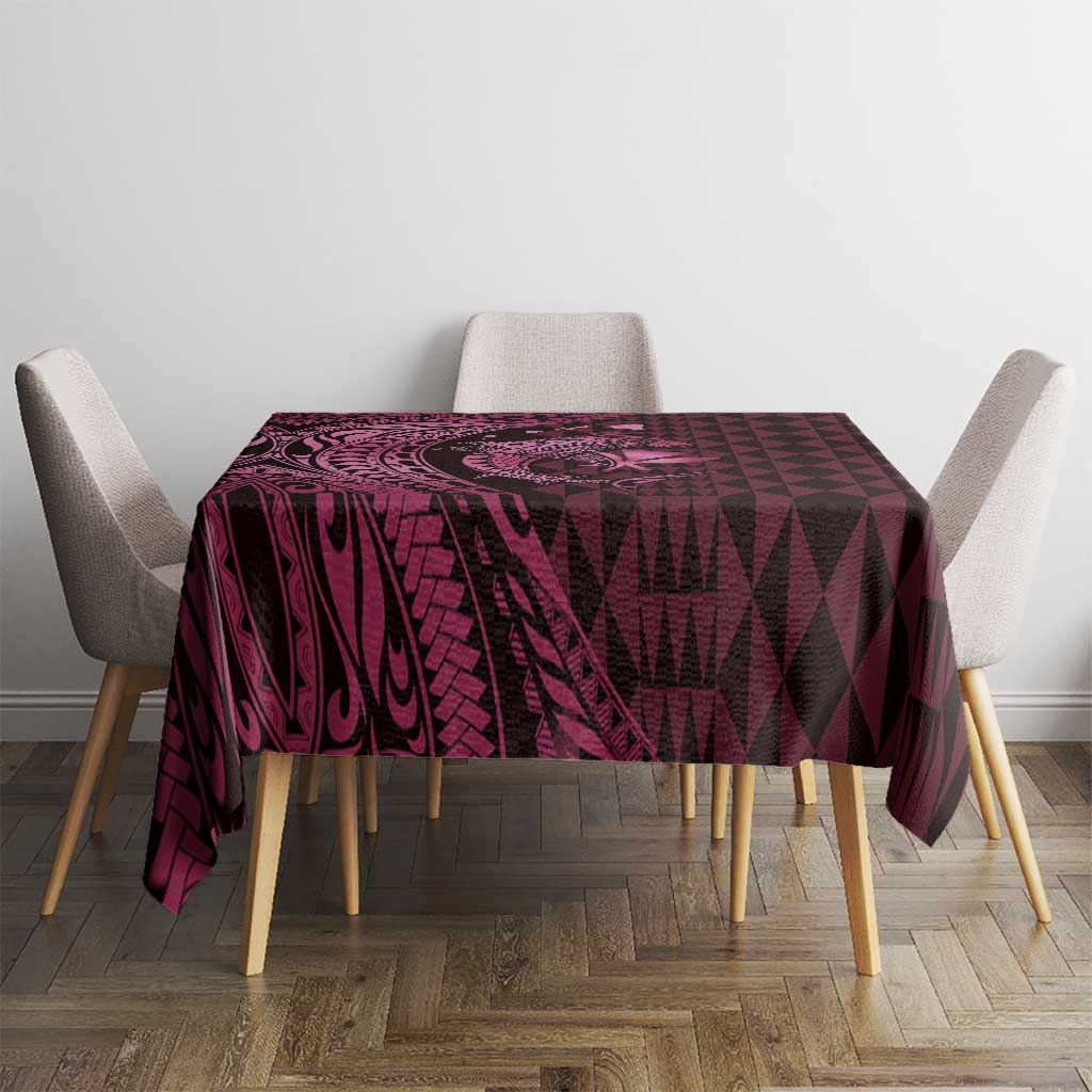 Aloha Hawaii Hammerhead Shark Tablecloth Pink Kakau and Polynesian Tattoo LT03 - Polynesian Pride