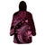 Aloha Hawaii Hammerhead Shark Wearable Blanket Hoodie Pink Kakau and Polynesian Tattoo LT03