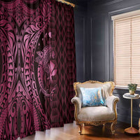 Aloha Hawaii Hammerhead Shark Window Curtain Pink Kakau and Polynesian Tattoo LT03 - Polynesian Pride