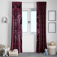 Aloha Hawaii Hammerhead Shark Window Curtain Pink Kakau and Polynesian Tattoo LT03 - Polynesian Pride
