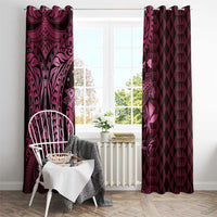 Aloha Hawaii Hammerhead Shark Window Curtain Pink Kakau and Polynesian Tattoo LT03 - Polynesian Pride
