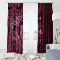 Aloha Hawaii Hammerhead Shark Window Curtain Pink Kakau and Polynesian Tattoo LT03 - Polynesian Pride