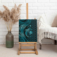 Aloha Hawaii Hammerhead Shark Canvas Wall Art Turquoise Kakau and Polynesian Tattoo LT03 - Polynesian Pride