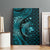 Aloha Hawaii Hammerhead Shark Canvas Wall Art Turquoise Kakau and Polynesian Tattoo LT03