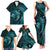 Aloha Hawaii Hammerhead Shark Family Matching Tank Maxi Dress and Hawaiian Shirt Turquoise Kakau and Polynesian Tattoo LT03