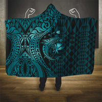 Aloha Hawaii Hammerhead Shark Hooded Blanket Turquoise Kakau and Polynesian Tattoo LT03 - Polynesian Pride