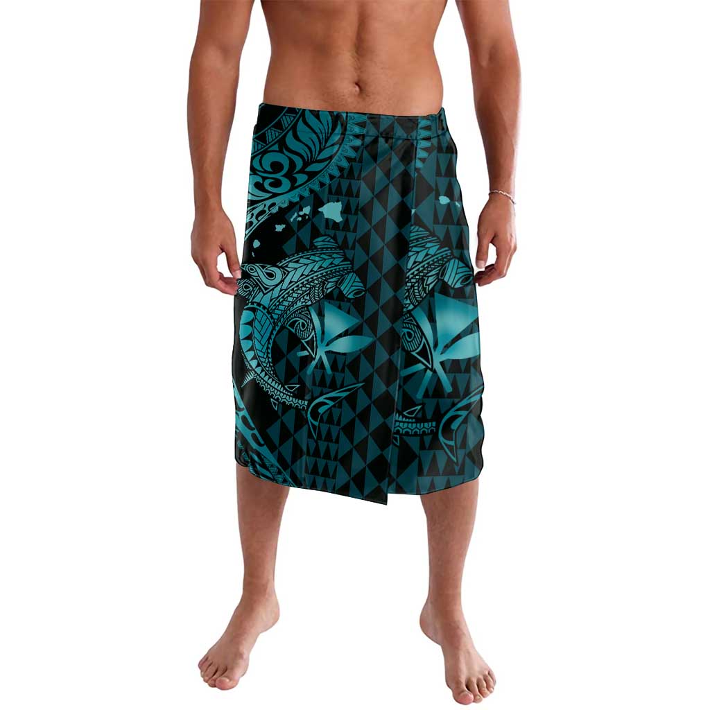Aloha Hawaii Hammerhead Shark Lavalava Turquoise Kakau and Polynesian Tattoo LT03 Turquoise - Polynesian Pride