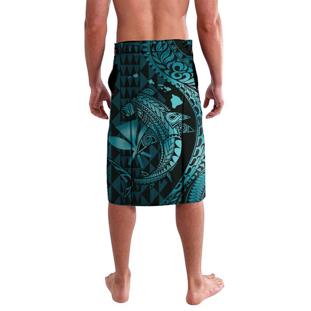 Aloha Hawaii Hammerhead Shark Lavalava Turquoise Kakau and Polynesian Tattoo LT03 - Polynesian Pride
