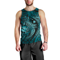 Aloha Hawaii Hammerhead Shark Men Tank Top Turquoise Kakau and Polynesian Tattoo LT03 - Polynesian Pride