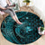 Aloha Hawaii Hammerhead Shark Round Carpet Turquoise Kakau and Polynesian Tattoo LT03