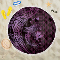 Aloha Hawaii Hammerhead Shark Beach Blanket Purple Kakau and Polynesian Tattoo LT03 One Size 150cm Purple - Polynesian Pride