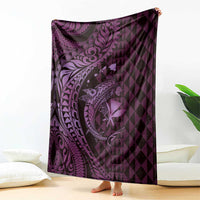 Aloha Hawaii Hammerhead Shark Blanket Purple Kakau and Polynesian Tattoo LT03 - Polynesian Pride