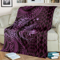 Aloha Hawaii Hammerhead Shark Blanket Purple Kakau and Polynesian Tattoo LT03 - Polynesian Pride