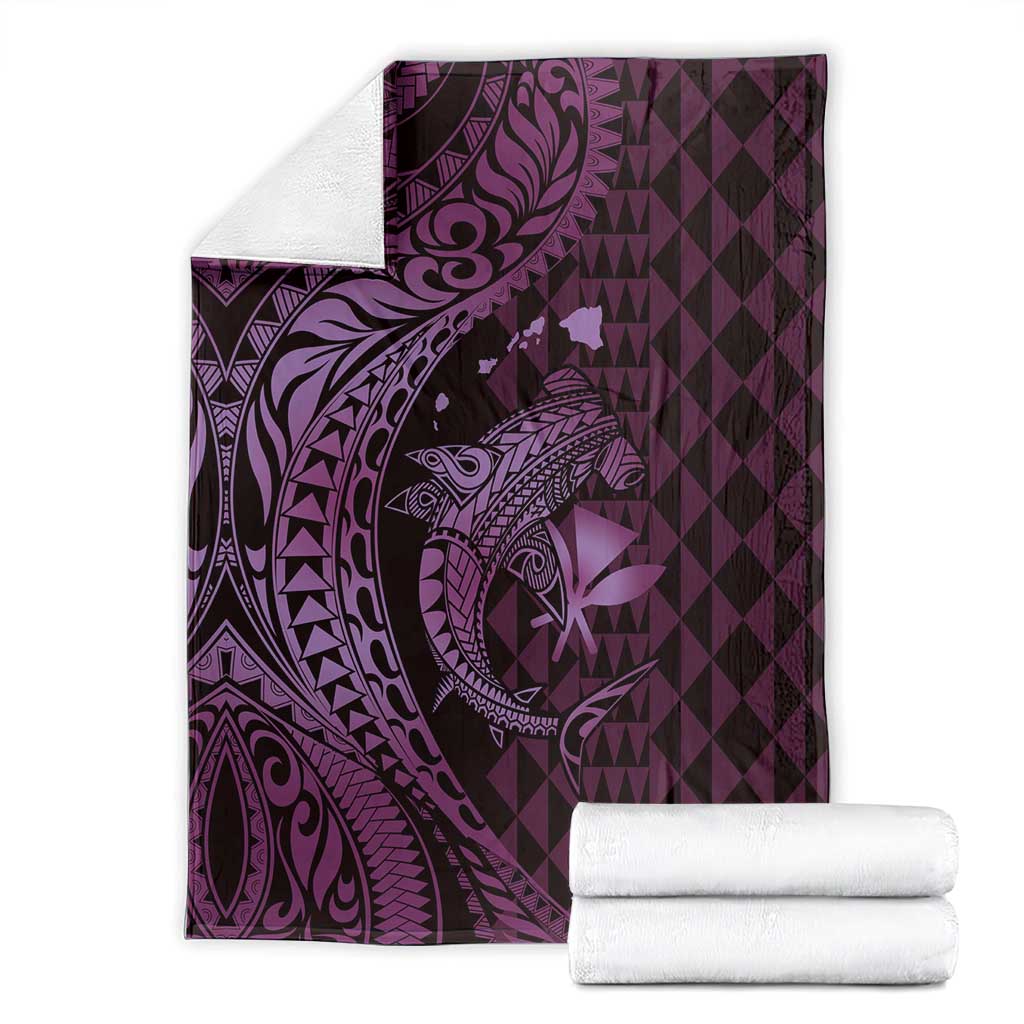 Aloha Hawaii Hammerhead Shark Blanket Purple Kakau and Polynesian Tattoo LT03 - Polynesian Pride
