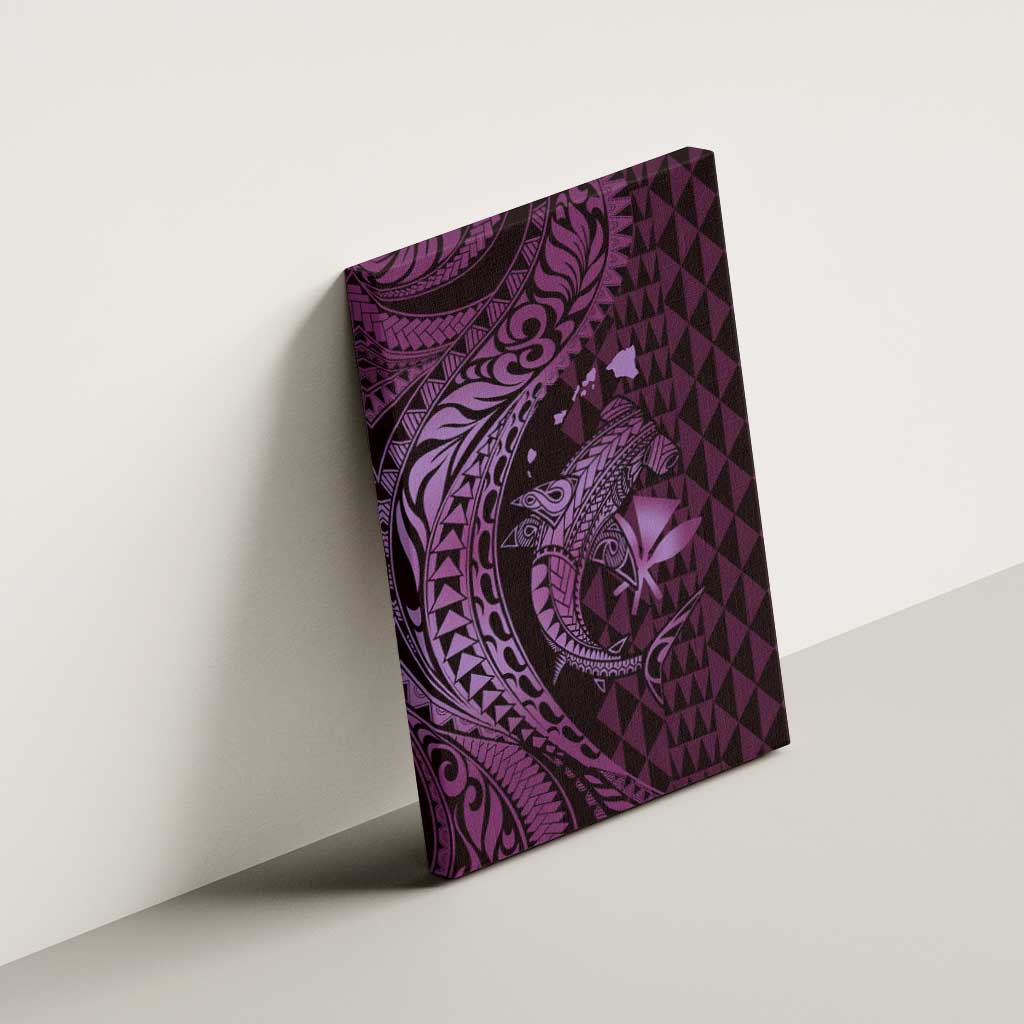 Aloha Hawaii Hammerhead Shark Canvas Wall Art Purple Kakau and Polynesian Tattoo LT03 - Polynesian Pride