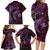 Aloha Hawaii Hammerhead Shark Family Matching Long Sleeve Bodycon Dress and Hawaiian Shirt Purple Kakau and Polynesian Tattoo LT03