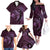 Aloha Hawaii Hammerhead Shark Family Matching Off The Shoulder Long Sleeve Dress and Hawaiian Shirt Purple Kakau and Polynesian Tattoo LT03