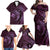 Aloha Hawaii Hammerhead Shark Family Matching Off Shoulder Maxi Dress and Hawaiian Shirt Purple Kakau and Polynesian Tattoo LT03