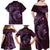 Aloha Hawaii Hammerhead Shark Family Matching Off Shoulder Maxi Dress and Hawaiian Shirt Purple Kakau and Polynesian Tattoo LT03