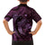 Aloha Hawaii Hammerhead Shark Family Matching Off Shoulder Short Dress and Hawaiian Shirt Purple Kakau and Polynesian Tattoo LT03