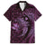 Aloha Hawaii Hammerhead Shark Family Matching Off Shoulder Short Dress and Hawaiian Shirt Purple Kakau and Polynesian Tattoo LT03