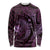 Aloha Hawaii Hammerhead Shark Long Sleeve Shirt Purple Kakau and Polynesian Tattoo LT03