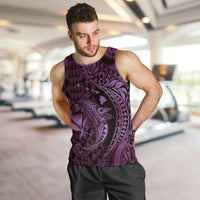 Aloha Hawaii Hammerhead Shark Men Tank Top Purple Kakau and Polynesian Tattoo LT03 Purple - Polynesian Pride