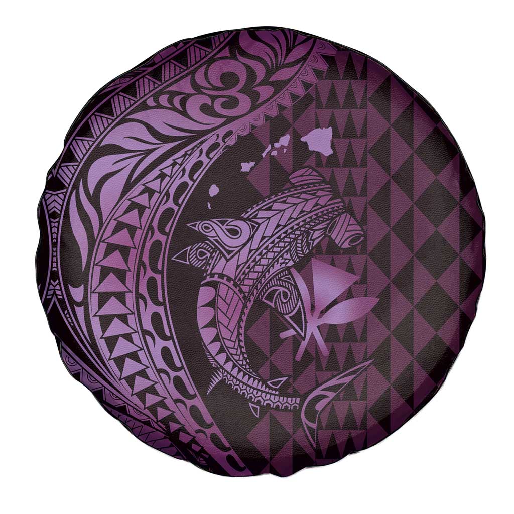 Aloha Hawaii Hammerhead Shark Spare Tire Cover Purple Kakau and Polynesian Tattoo LT03 - Polynesian Pride