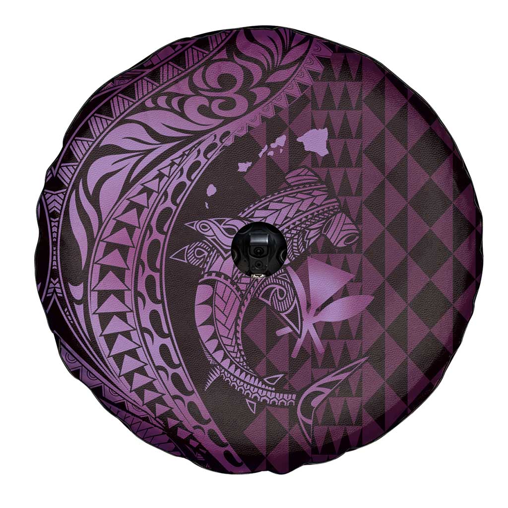 Aloha Hawaii Hammerhead Shark Spare Tire Cover Purple Kakau and Polynesian Tattoo LT03 - Polynesian Pride