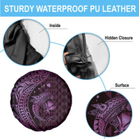 Aloha Hawaii Hammerhead Shark Spare Tire Cover Purple Kakau and Polynesian Tattoo LT03 - Polynesian Pride