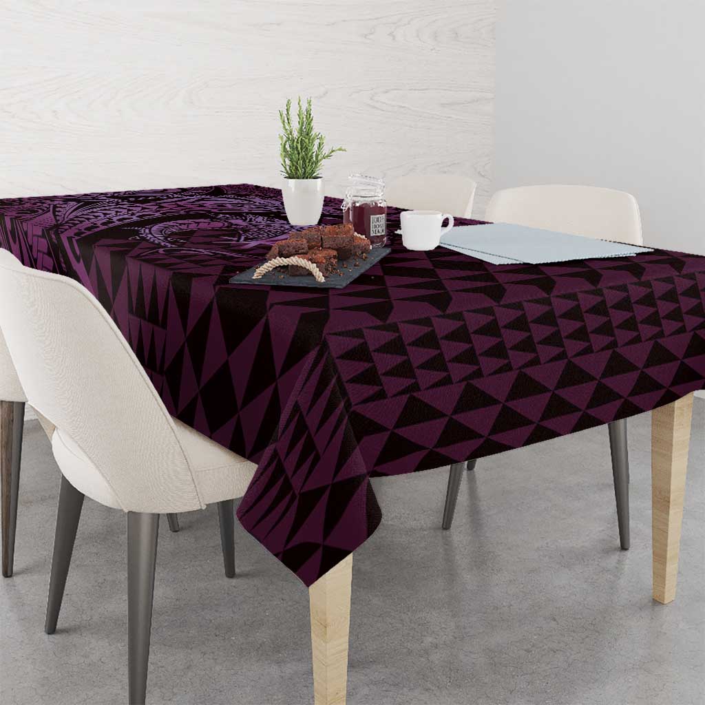 Aloha Hawaii Hammerhead Shark Tablecloth Purple Kakau and Polynesian Tattoo LT03 - Polynesian Pride