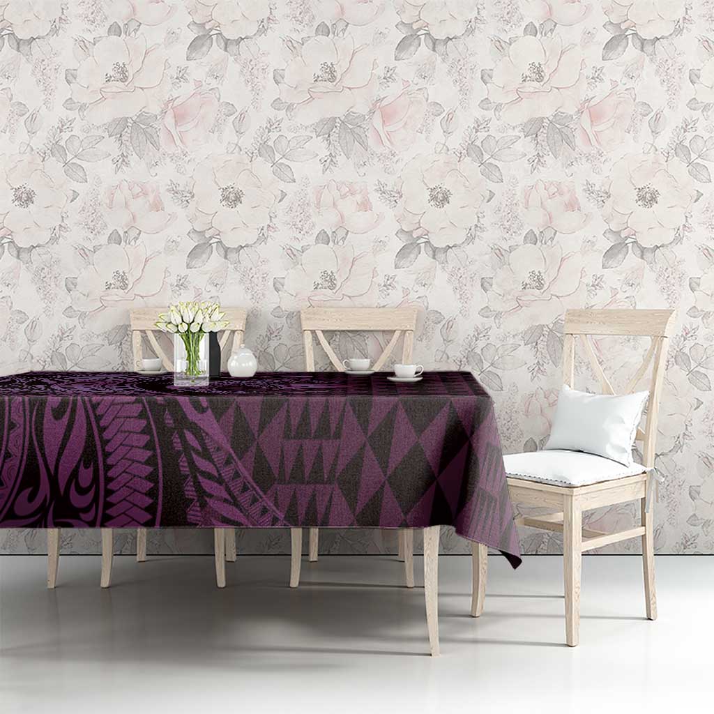 Aloha Hawaii Hammerhead Shark Tablecloth Purple Kakau and Polynesian Tattoo LT03 - Polynesian Pride