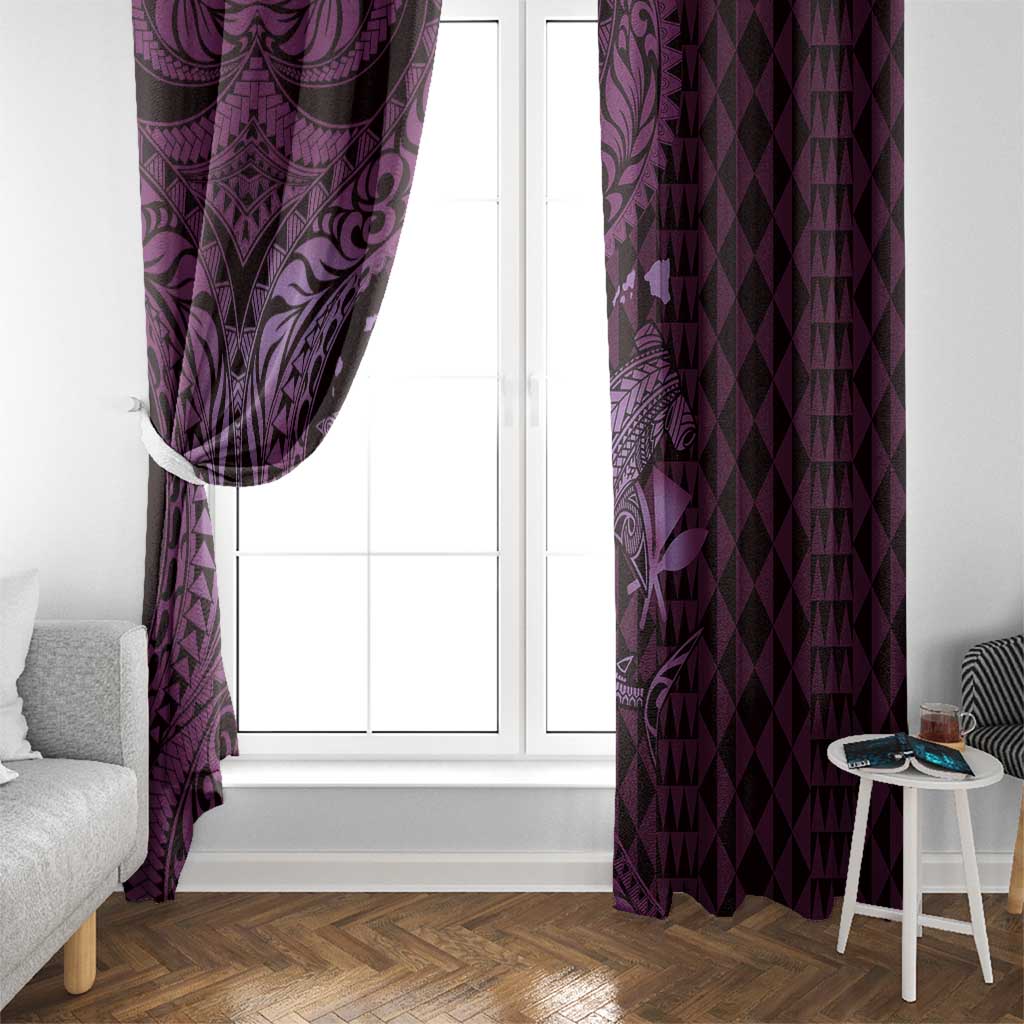 Aloha Hawaii Hammerhead Shark Window Curtain Purple Kakau and Polynesian Tattoo LT03 - Polynesian Pride